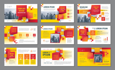 Wall Mural - presentation templates, abstract 3d cube blocks background vector template brochures