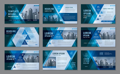 Wall Mural - abstract presentation templates, abstract geometric blue triangle background vector