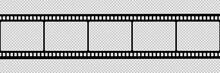 Film Strip Isolated Vector Icon. Retro Picture With Film Strip Icon. Film Strip Roll. Video Tape Photo Film Strip Frame Vector.