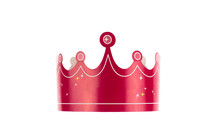 Red Paper Crown Isolated On White Background