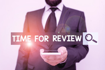 Wall Mural - writing note showing time for review. business concept for evaluation feedback moment perforanalysis