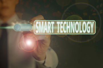 Poster - writing note showing smart technology. business concept for used to protect and prevent errors in ha