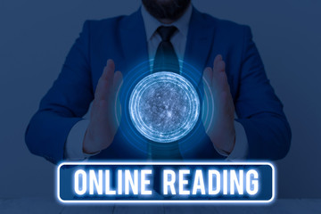 Poster - text sign showing online reading. business photo text process of extracting meaning is in a digital 