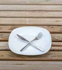 Wall Mural - Round Plate with utensils