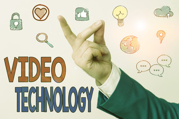 Fototapete - Word writing text Video Technology. Business photo showcasing recording and playing back of moving pictures and sound