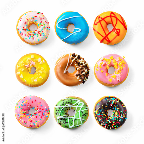Photographie Various colourful donuts
