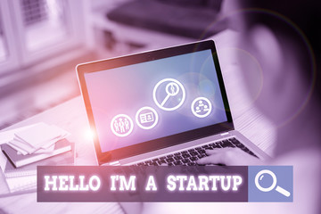 Poster - Handwriting text Hello I am A Startup. Conceptual photo Entrepreneur starting business Presenting New project