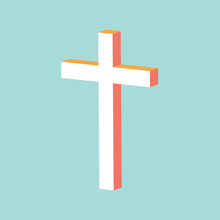 Modern Cross Icon Made 3d Isolated Vector