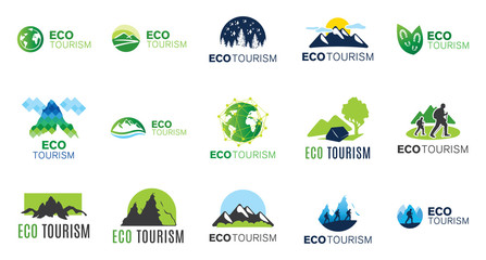 vector logo of eco-travel, tourism and camping