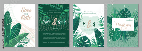 Fotografía Wedding invitation floral template vector background
