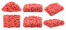 Minced Meat, Pork, Beef, Forcemeat, Clipping Path, Isolated On White Background, Full Depth Of Field