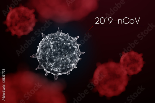 Cuadros en Lienzo 3d iillustration of corona virus