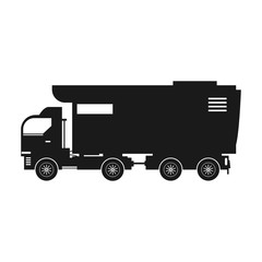 Wall Mural - Truck vector icon.Black vector icon isolated on white background truck .