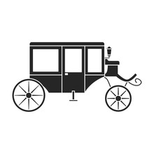 Vintage Carriage Vector Icon.Black,simple Vector Icon Vintage Carriage Isolated On White Background .