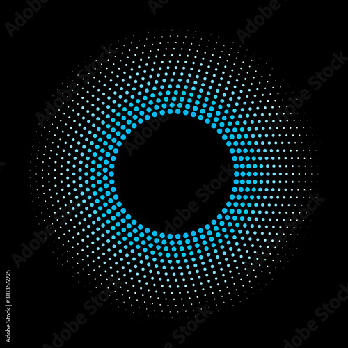 Halftone dotted background. Halftone effect vector pattern. Circle dots isola...