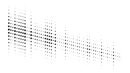 Wall Mural - halftone dotted audio equalizer. halftone effect vector pattern.