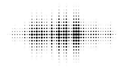 Wall Mural - Halftone dotted audio equalizer. Halftone effect vector pattern.