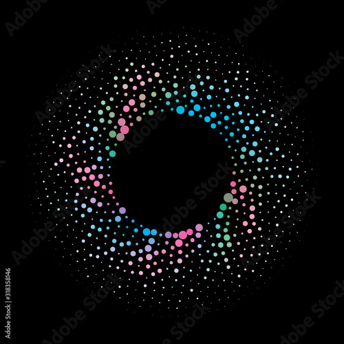 Halftone dotted background. Halftone effect vector pattern. Circle dots isola...