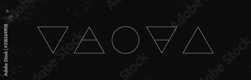 Fotografía Alchemy symbols isolated on dark background