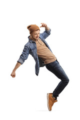 Poster - Casual guy dancing hip-hop