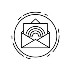 Poster - Letter, rainbow, lgbt icon. Simple line, outline vector sexual minoritie icons in circle for ui and ux, website or mobile application