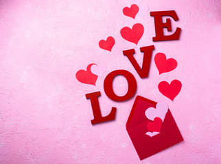 Poster - Valentines Day background with letters LOVE