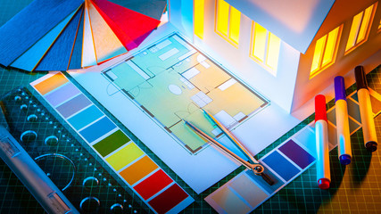 Poster - architectural concept. development of the concept of a new home. the company is developing a project