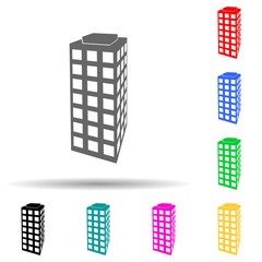 Poster - illustration of 3 d office building multi color style icon. Simple glyph, flat vector of 3d building icons for ui and ux, website or mobile application
