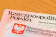 Close-up on part of old and new Polish ID cards.