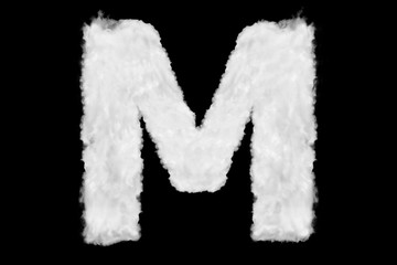 Wall Mural - Letter M font shape element made of clouds on black background ready for mask or blending modes