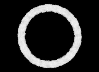 Wall Mural - Circle form icon shape made of clouds on black background ready for mask or blending modes