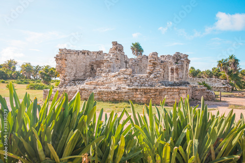Tulum Archaeological Site. Ancient Mayan pyramids located in Riviera Maya, Me...