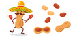 Cute vector cartoons of peanut snack.