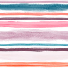 Watercolor geometric stripes seamless pattern can be used for textile