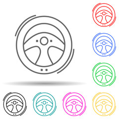 Poster - car helm multi color style icon. Simple thin line, outline vector of cars service and repair parts icons for ui and ux, website or mobile application
