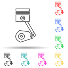 Poster - car piston multi color style icon. Simple thin line, outline vector of cars service and repair parts icons for ui and ux, website or mobile application