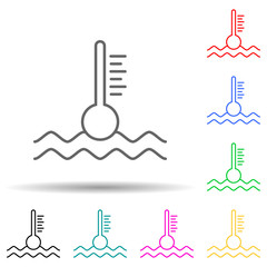 Poster - engine temperature multi color style icon. Simple thin line, outline vector of cars service and repair parts icons for ui and ux, website or mobile application