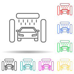 Poster - car wash multi color style icon. Simple thin line, outline vector of cars service and repair parts icons for ui and ux, website or mobile application