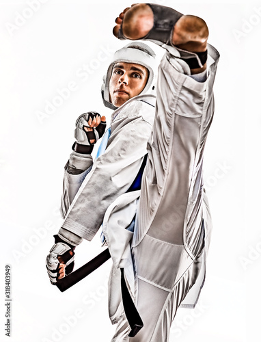 Dekoracja na wymiar  taekwondo-fighter-mezczyzna-na-bialym-tle