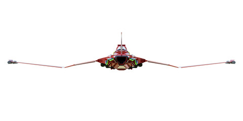 Wall Mural - spaceship fighter isolated on white