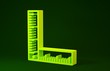 Yellow Folding ruler icon isolated on green background. Minimalism concept. 3d illustration 3D render
