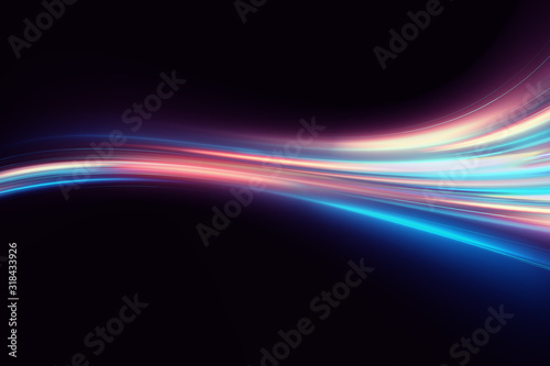 Fotografía Light speed zoom travel in Deep space background 3d illustration