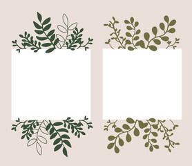 Wall Mural - greenery icons for spring