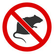 No rats vector icon. Flat No rats symbol is isolated on a white background.