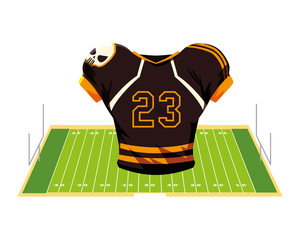 Wall Mural - american football jersey, t-shirt sport on stadium grass