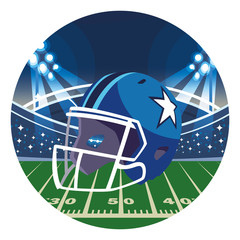 Sticker - american football helmet on stadium grass