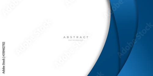 Fotomural Modern blue abstract curve lines background for presentation design, banner, bro