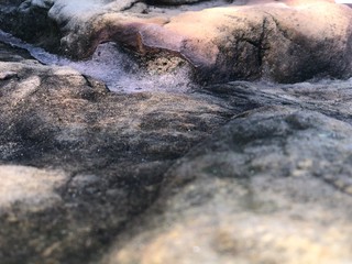 water flowing over the rocks