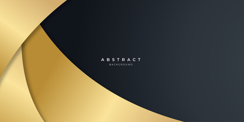 Black gold curve abstract background for presentation design.  