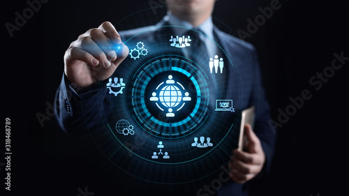Cuadros en Lienzo Outsourcing Global Recruitment Business and internet concept.